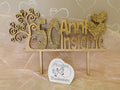 Cake topper in legno 50° anniversario di matrimonio personalizzato